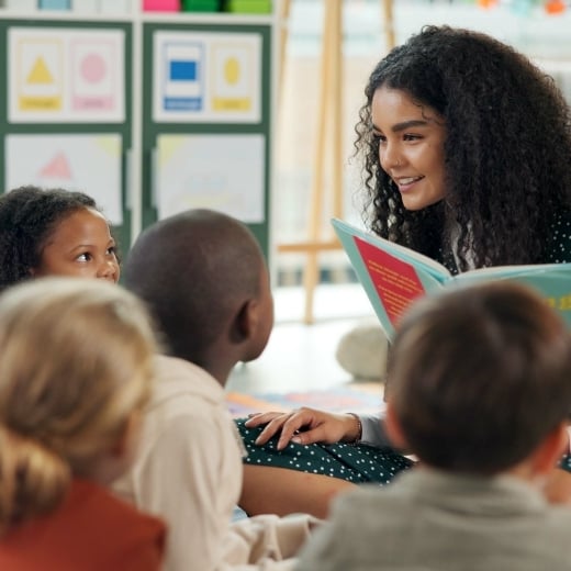 Teacher reading to class